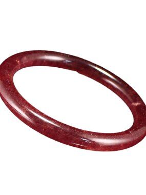 Natural Pigeon Blood Red Quartz Bangle Bracelet 28.675g 61mm ID Certified